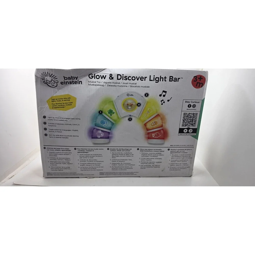 Baby Einstein Glow & Discover Light Bar Activity Station, English Fr, Spanish.